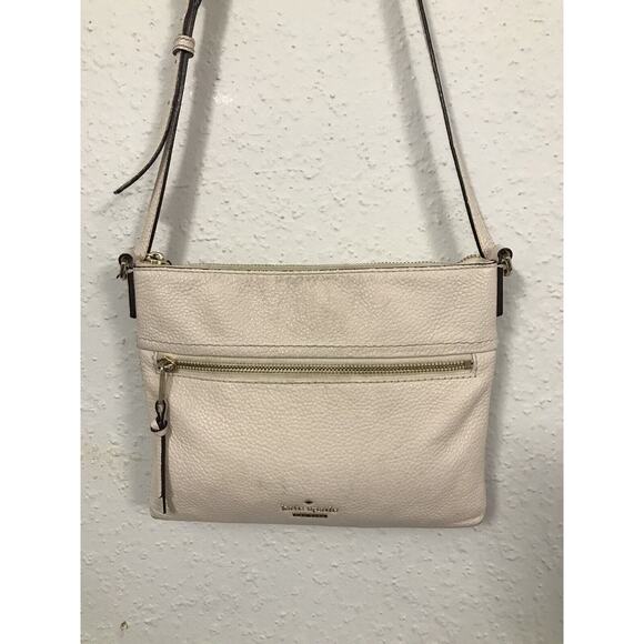 KATE SPADE VINTAGE New York Leather Ivory/Cream Crossbody Bag Pebbles 10"x8.5"x1 - Picture 1 of 7